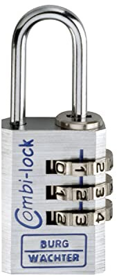 Burg-Wächter 30 Chromo BURG Vorhangschloss Combi Lock 90 CR, 30 mm SB,