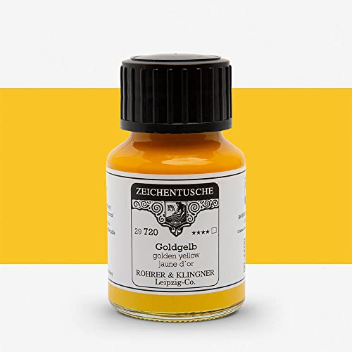 Rohrer + Klingner Zeichentusche - 720 Goldgelb, 50 ml