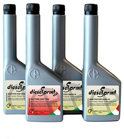 DieselSprint KIT Traitement Diesel RÉGÉNÉRANT 500ML - additif pour la préparation de la révision Voiture - Produit de Nettoyage Décalaminant - 1 Flacon (125 ML) Plus + 3 flacons (375ml)