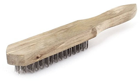 27cm Long Wooden Handle Stainless Steel Wire Cleaning Brush Hand Tool