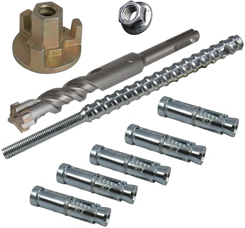 Befestigungsset Mauerwerk für Kernbohrständer 9-teilig inkl. SDS Plus Bohrer