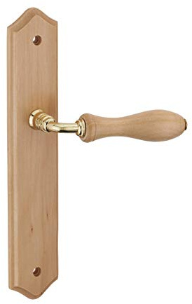 THIRARD - Juego de Manillas para Puerta Interior Themis - Madera Natural - Diseño Estético - Uso Práctico - Entr'Ejes 195 mm - Cuadrado 7 mm - Instalación Fácil - Marrón