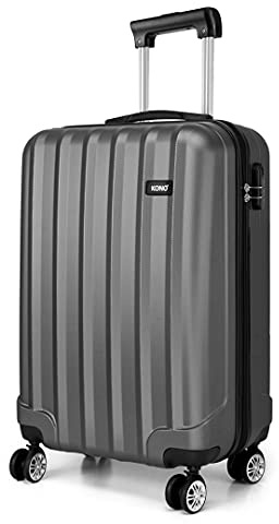 KONO Hartschale Trolley Koffer 4 Rollen Reisekoffer Gepäck (Pink, M)