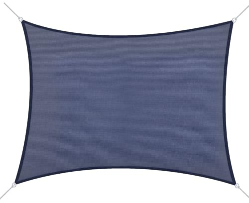 Outsunny Voile d'ombrage rectangulaire 6 x 4 m polyéthylène Haute densité Protection UV avec Sac de Rangement - Coloris Bleu