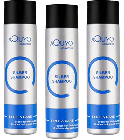 Style & Care Silber Shampoo, Anti Gelbstich Shampoo für graues, hell gefärbtes oder blondes Haar (3x 250ml) | Silbershampoo spendet Feuchtigkeit und steigert Farbbrillanz für blondiertes Haar