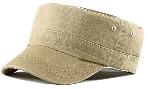 CHENNUO Military Army Cap Herren Baumwolle Baseballcap Kappe Mütze Vintage Schirmmütze 56-60CM (Beige)