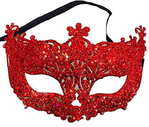 Brussels 08 Masque de bal masqué en plastique brillant pour femme - Masque de déguisement pour carnaval - Mardi - Noël - bal de fin d'année, Halloween