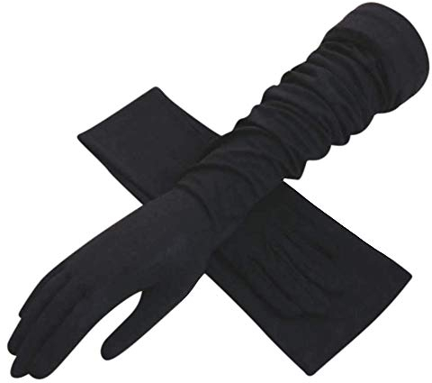 Handschuhe Damen Fahrradhandschuhe Baumwolle Atmungsaktive Armstulpe Touchscreen Driving Handschuhe Anti-UV Sonnenschutz Damenhandschuhe Lange Baumwollhandschuhe für Outdoor Radfahren Autofahren