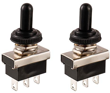 BOJACK KN3(D)-103 Toggle Switch SPDT ON-OFF-ON 3 Terminal pin 12 VDC 25 A with Waterproof Cap(Pack of 2 Pcs)