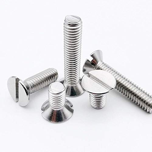 10 / 50pc M1.6 M2 M2.5 M3 M4 M5 M6 304 A2-70 Edelstahl GB68 Metrisch Gewinde Schlitz Flach Senkkopf Maschinenschraube, 30mm, M6 10St