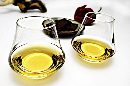 Set di 2 bicchieri da tequila a forma di tulipano a forma di pera, per whisky, scotch, 42,5 g