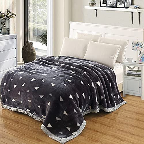 Zoomlie Raschel Decke für Einzelbett, Doppelbett, Samt, warm, Decke und Steppdecke, doppelt dick, Sofadecke für Schlafzimmer, Sofa/Couch/Sofa/Hotel (Stil 9,150 x 200 cm)