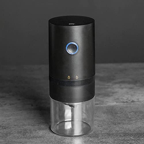 Flatware USB Coffee Grinder, Stainless Steel Burr Mill, Electric Coffee Grinde for Drip, Percolator, French Press (Color : Black)