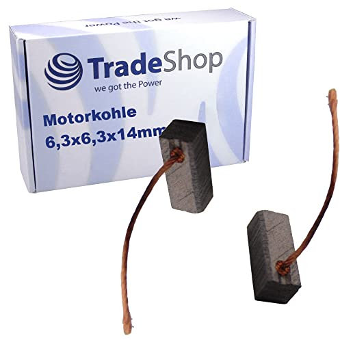 2x Trade-Shop Motorkohlen/Kohlebürsten/Schleifkohlen 6,3 x 6,3 x 14mm 12-24V für verschiedene KFZ-Motoren Rolltor Garagentor Antriebe Lichtmaschine