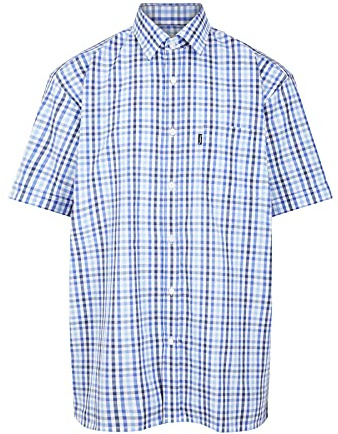 Champion Mens Doncaster Country Casual Short Sleeve Shirt - Lt Blue Check - 2XL