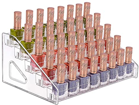 JessLab Nagellack Organizer, 5-Stufige Klarer Acryl Nagellack Halter Åtherische Öle Kosmetik Vitrine Makeup Organizer Kosmetik Aufbewahrung für Badezimmer Waschtisch Arbeitsplatte