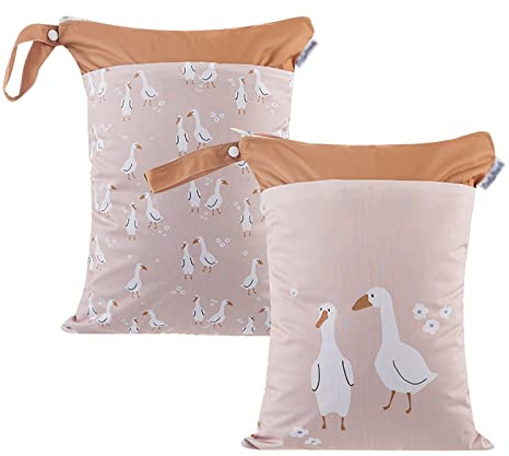 Maeau 2 Stück Wetbags für Stoffwindeln Windeltasche Wickeltasche Baby Wetbag Organiser Beutel Nasstaschen Kindergarten Nassbeutel Wiederverwendbare Wetbag Waschbar Gym Bag Wasserdicht, 30x40cm, 34