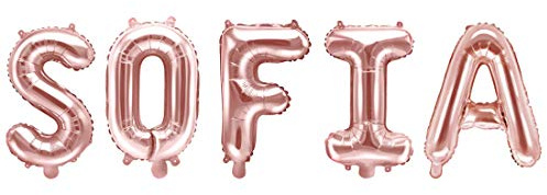 Ballon Foil Mylar Rose Gold Inscription Nom Sofia 35 cm