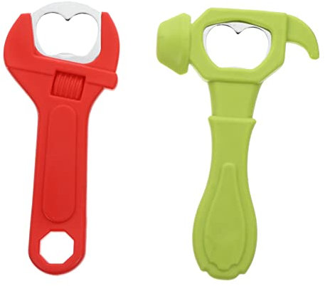 HONMEET 2pcs Cartoon Silicone Hammer Wrench Bottle Opener Tool for Home Kitchen Outdoor Camping Travel Multifunctional