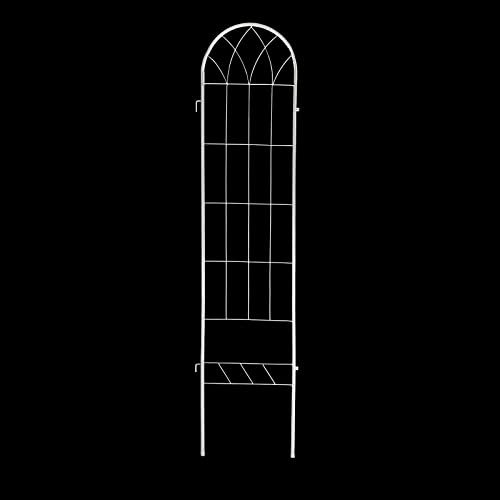 Treillis De Jardin pour Plantes Grimpantes Brise-Vue Décoratif Ornement De Jardin en Métal 150x33cm Intérieur Extérieur Fleur Fruits Légumes (Noir/Blanc)(Color:White,Size:150x33cm)