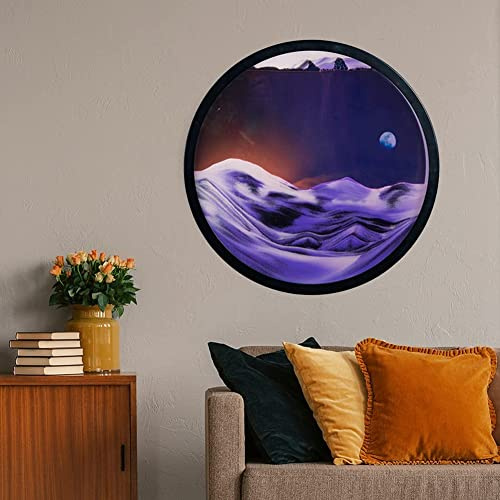 Peinture De Sable Qui Coule, Cadre De Sable En Mouvement, Image De Sable Dynamique, Cadre Sablier 3D En Verre Rond, Image D'art De Sable En Mouvement Pour Enfants, Garçons, Adultes Cadeaux ( Color : K