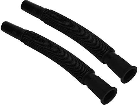 Jopwkuin Tubo de Desagüe del Fregadero, Tubo de Desagüe Flexible Ajustable de PVC Negro Corrugado para Baño