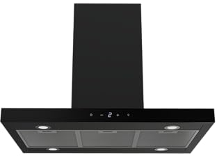 Respekta Cara Hotte aspirante îlot/Hotte îlot 90 cm/Noir mat avec façade en verre / 9 niveaux de puissance/Touch Control / CH44199GISS-20 / A+