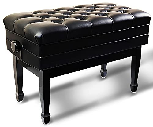RWRAPS Klavierhocker, Massivholz-Klavierhocker, Klavierbank, Duett-Keyboard-Hocker, 82 x 45 x 50–60 cm