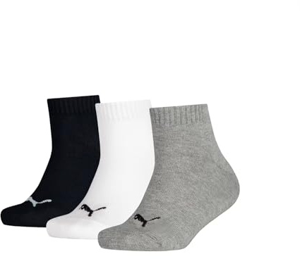 PUMA Quarter 3p Calzini Unisex - Bambini e ragazzi (Pacco da 3)