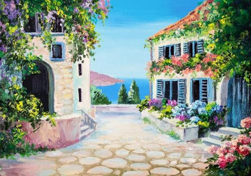 Fototapete Blumen 3D Tapeten 3D Effekt Wohnzimmer Schlafzimmer Vliestapete Ästhetische Europäische Stadt Stadt Blume Landschaft Natur Grau Graffiti Steinoptik Kinder Tapeten