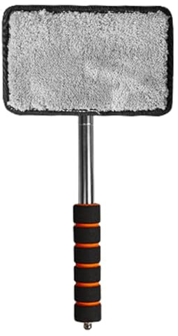 Djowyh Nettoyeur de pare-brise télescopique | Outil de nettoyage de voiture pour le pare-brise, en microfibre, pour vitres intérieures et extérieures de véhicules