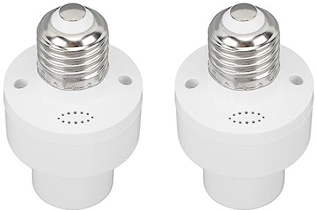 Qcwwy Zócalo de Bombilla Inteligente, 2 Piezas E27 Puerto de Tornillo Control de Voz Soporte de Lámpara Control de Sonido Inteligente Base de Bombilla Compatible con Bombilla LED