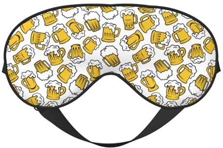 Schlafmaske, Augenmasken für Schlaf, Schlafmasken für Frauen und Männer, Verdunkelungs-Augenabdeckungen für Reisen/Schlafen, Bier-Druck-Augenmaske