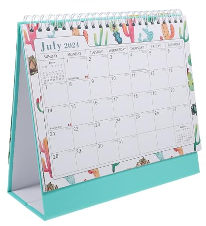 Tofficu Dekorativer Tischkalender Stehender Spiral-kalender Für Büro Zuhause Kreatives Desktop-accessoire Monate Abwischbar Und Praktisch