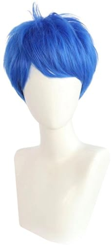 LCXYYY Blau Kurze Perücke Fasching Cosplay Multilevel Glattes Haar Blaue Perücke für Fancy Dress Up Halloween Karneval Party Anime Show Maskerade Dekorative Accessoires