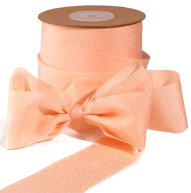 Sinbeon Geschenkband Orange, 3.8cm Breit 23m Schleifenband Chiffonbad Stoff Satinband Deko für Hochzeit Geschenkverpackung Blumenstrauß Party Heim