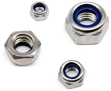 Linksgewinde M4 M5 M6 M8 M10 M12 M16 Edelstahl 304 A2 Rückwärtsdrehung Sechskant Nyloneinsatz Selbstsichernde Mutter Nylock-Kontermutter(5pcs M14)