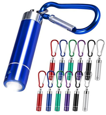 Mein HERZ Mini Lampe de Poche Porte-Clés, Lot de 12 Mini Lampe Torche,Mini Lampes De Poche Porte-CléS Pour Enfants,Mini Lampe Torche Portable Mini Lampes De Poche Led Pour Enfants