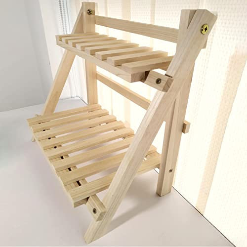 Mini scaffale vintage a scaletta in legno a doppio strato da scrivania, scaffale per libreria, supporto per piante, 34 x 18 x 35 cm, ideale per cosmetici e ornamenti
