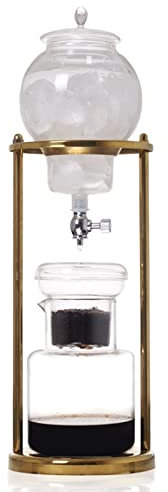 Cafeteras Cafetera de goteo Cafetera espresso Máquina de bebidas frías Cafetera Cafetera de goteo para hielo Filtro de vidrio reutilizable Herramienta de percolador (Dorado 600 ml) (Dorado 600 ml)