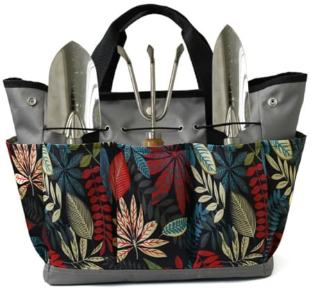 Ligeinsrk Sac à Outils de Jardin Kit d'outils de Jardinage Heavy Duty Rangeniseur Organisateur Stockage Cadeaux Jardinage pour Les Femmes Sac Jardin Gris