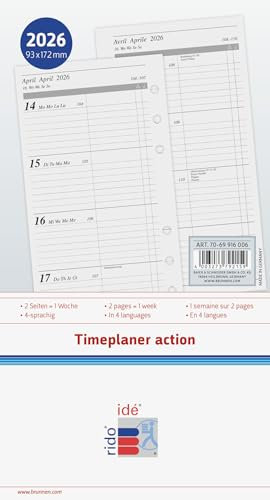 rido/idé Wochenkalendarium Timeplaner action 2026 | 93×172 mm