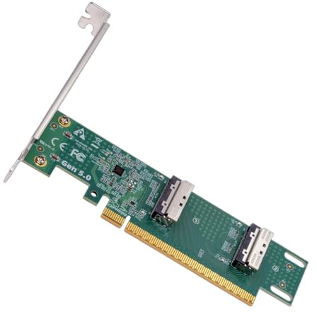 Cablecc Dual MCIO 8i Mini Cool Edge IO SFF-TA-1016 VROC auf PCIE5.0 PCI-Express 16x Virtual RAID Adapter für Mainboard SSD Grafikkarte