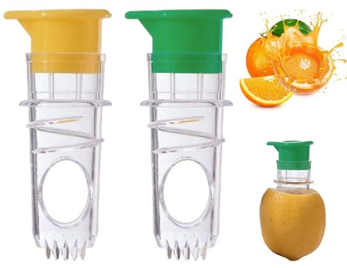 LCIEFKAE 2 Jus De Citron, Outils De Cuisine, Presse-Agrumes Manuel, Presse-Agrumes Portable (Jaune, Vert).
