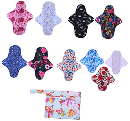 PACKOVE Wiederverwendbare Menstruationsbinde S 19x19cm aus Bambusfaser Atmungsaktiv Auslaufsicher mit Aufbewahrungsbeutel Waschbare Damenbinde für Gynäkologischen Komfort Zufällige Farbe