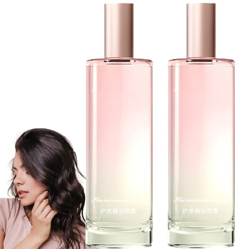 Spray de conditionneur de cheveux anti-étincel, pulvérisation d'huile essentielle, revitalisant sans rinçage, hydratant pour les cheveux crépus, secs endommagés, ajoute de la brillance (2Pcs)