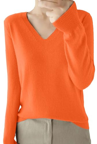 Jersey para mujer, cuello de pico, manga larga, jersey de punto fino, camiseta básica, jersey de otoño, ligero, elegante, jersey de punto para mujer, camiseta de manga larga