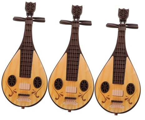 WOONEKY 3stücke Teiliges Mini Pipa Musikinstrument Modellset Detailreiche Chinesische Miniatur Naturgetreu Für Puppenhaus Dekoration Und Kreative Mini-szenengestaltung