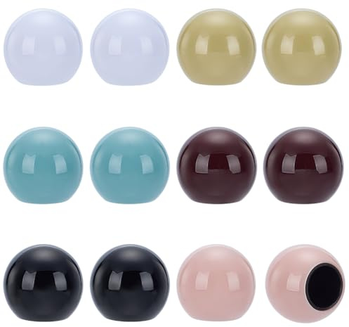 WEBEEDY 12 PCS Perfume Bottles Ball Top 6 Colors Bottle Lid Replacements PP Perfume Spray Bottles Caps Reusable Leakproof Bottle Hats for Shampoo,Lotion,Conditioner,Cream,Travel Supplies