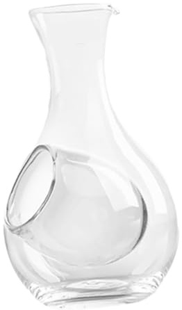 Decantador de Vino de Cristal 360ml, Diseño Simple, Elegante | Vidrio, Superficie Lisa y Resistente al Desgaste, Exhibición Estable, Obsequio de Navidad y Uso en Hotel